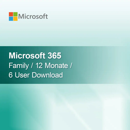 Microsoft 365 Family / 12 månader / 6 användare Nedladdning